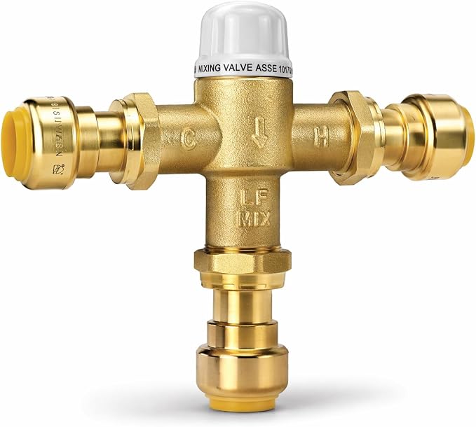3/4" Push-Fit Thermostatic Mixing Valve, Cert: ASSE, NSF | TMV, Precise water by AZKGlobal