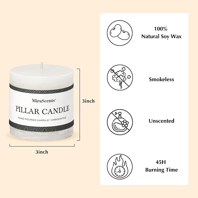3x3 Inch White Pillar Candles - Image 5