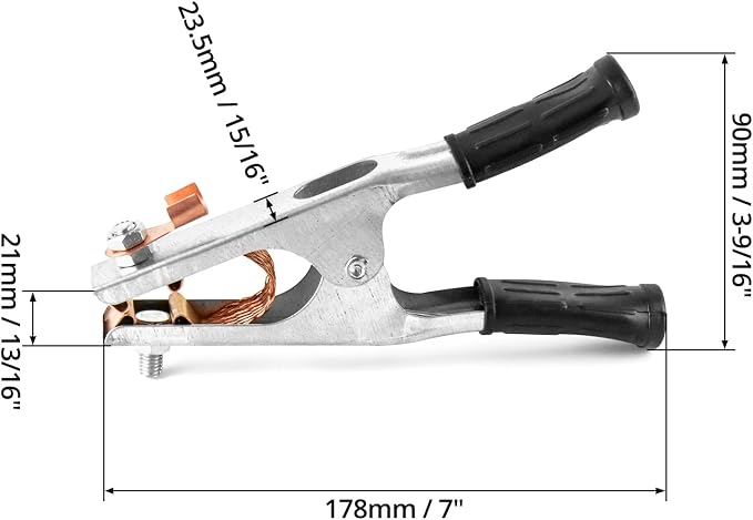 QWORK Welding Ground Clamp, 2 Pack 500AElectroplated Ground Clamp Copper - Image 6