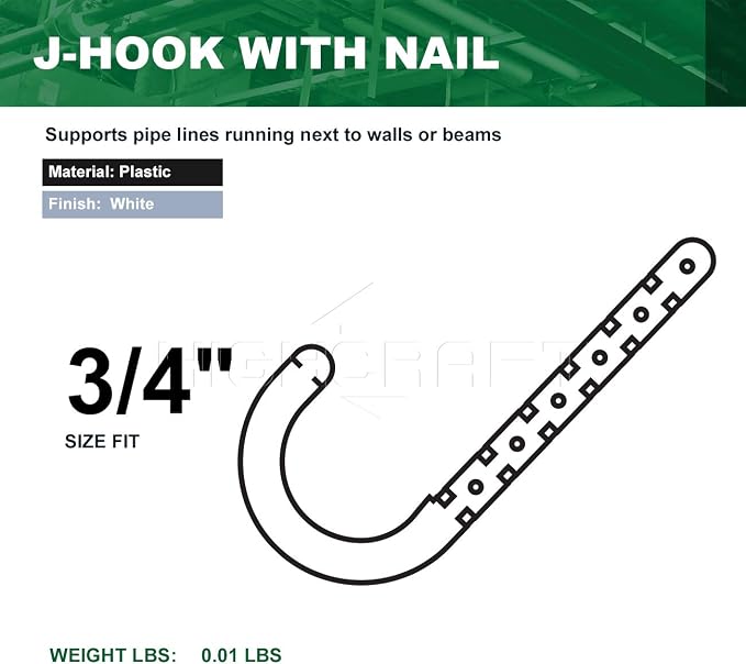 Highcraft PXJHNG034-10 PEX Support J-Hook Hanger - Image 7