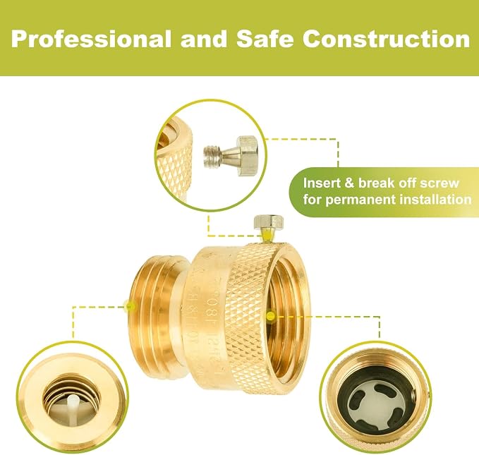 12-Pack Hose Bib Vacuum Breaker, 3/4 Inch GHT Backflow Preventer | Solid Brass - Image 7
