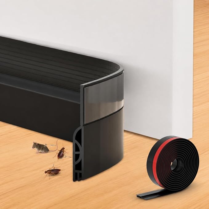 118" Extra Long Door Draft Stopper, Door Seal Strip, Noise & Wind Blocker | by SDLK+MiLan