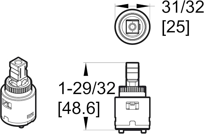 Pfister 9740740 Avalon/Treviso 26/529 Series 25mm Cartridge Sub Assembly - Image 7