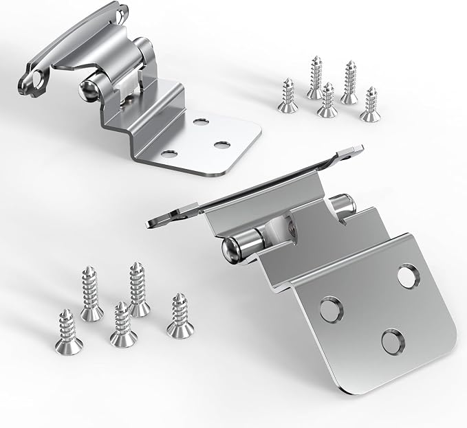 3/8 Inch Inset Cabinet Hinges, 10 Pairs Self Closing Flush Face Mount Hinges - Image 7