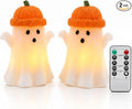 Enido Ghost with Pumpkin Hat Flameless Candles with Remote, Battery Operated by outdoorcandleswithremote