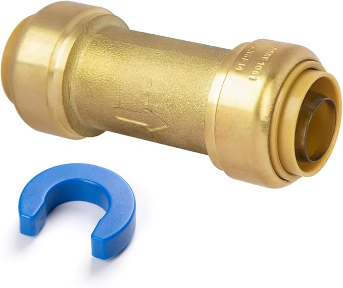 3/4" Check Valve Push-Fit, Push to Connect Brass Plumbing Fitting by KAINGA