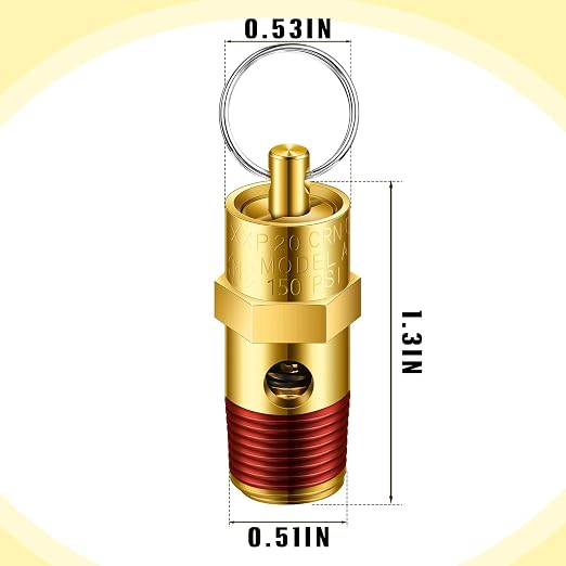 Therwen 4 Pcs Air Compressor Parts Replacement and Air Gauge Set, 1/4" Npt - Image 2