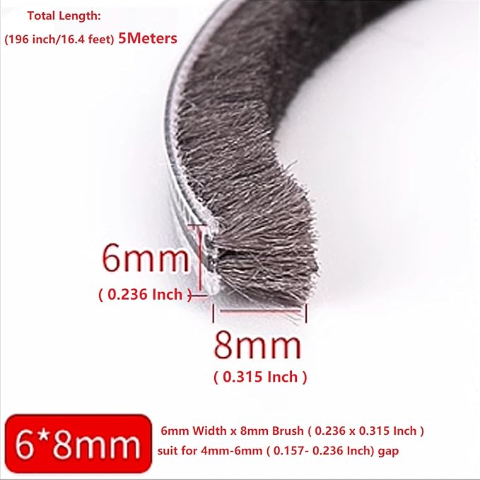 16 Ft 196 Inch Sliding sash Windows Doors Tape Pile Draught excluder Brush Seal - Image 2