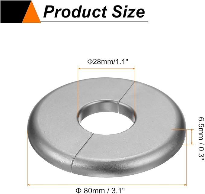 HARFINGTON 2pcs Wall Split Flange 26.5mm/1" Self-Adhesive Plumbing Cover Plates - Image 2