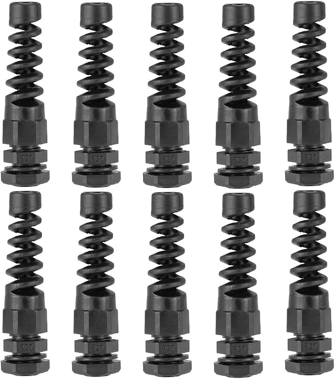 uxcell PG7 Cable Gland 3mm-6.5mm Wire Hole Waterproof Nylon Joint Adjustable by uxcell