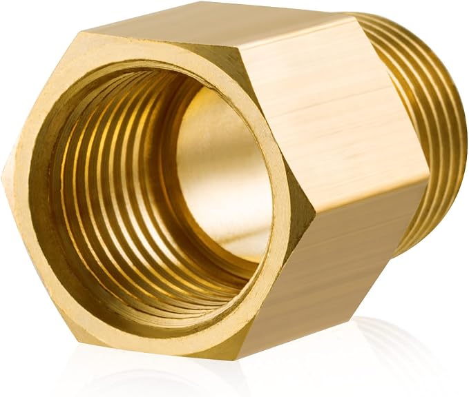 Gsinodrs 2PCS Brass Pipe Fitting, 1/4" Female x 1/4" Male NPT Thread Brass Hex - Image 7