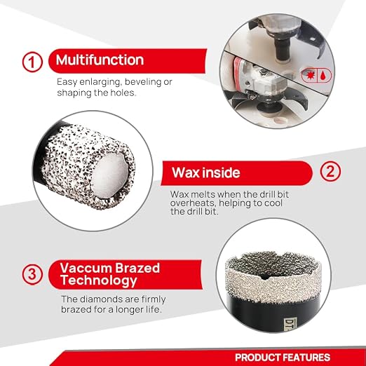 Diamond Tile Hole Saw Kit 10-Pack, DT-DIATOOL Diamond Core Drill Bits Set - Image 3