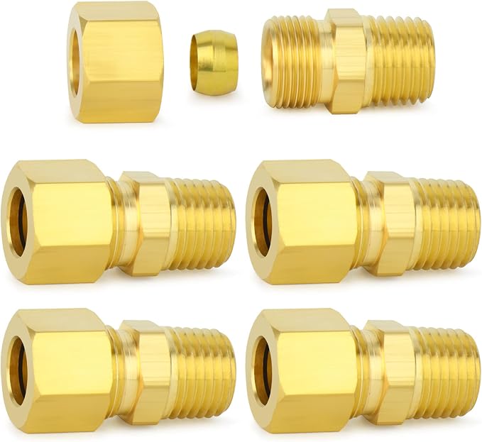 ChillWaves Brass Compression Tube Fitting, 1/2" OD x 1/4" NPT Male Compression by VisittheCHILLWAVES