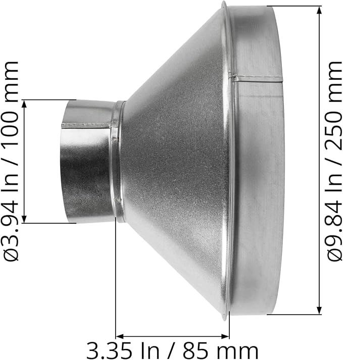 10" to 4" Inch Galvanized Steel Round Duct Reducer - Image 6