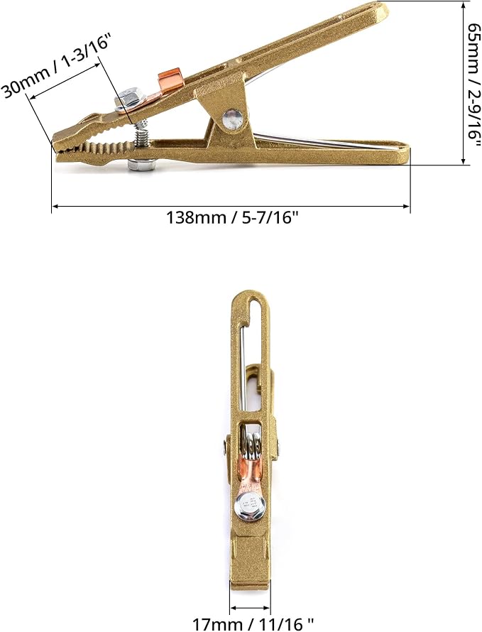 QWORK 260/300/500A Ground Welding Earth Clamp, Brass A-shape Welding Ground - Image 2