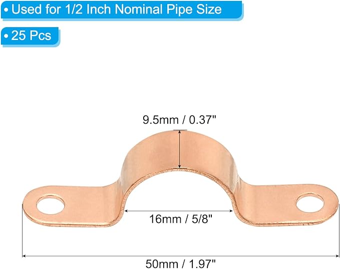 PATIKIL 1/2" Copper Pipe Strap Fittings - Image 2