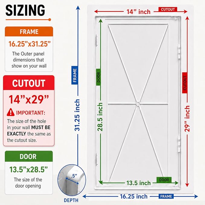 Access Panel 14x29 Inch for Drywall & Ceiling - Image 2