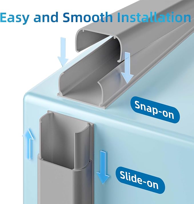 Yecaye 142in Wall Cord Hider for 2-3 Cords, W0.94in H0.47in, On-Wall Cord Cover - Image 4