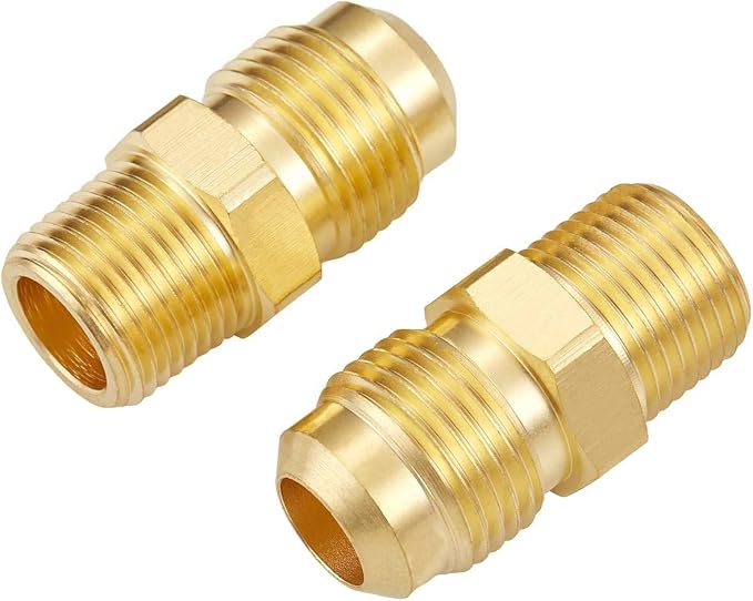 3 PCS Brass Gas Adapter 3/8" Flare x 1/4 Inch NPT Male Pipe Connector | Couples - Image 4