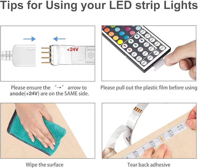 DAYBETTER Led Strip Lights 32.8 ft RGB Color Changing Lights Strip - Image 5