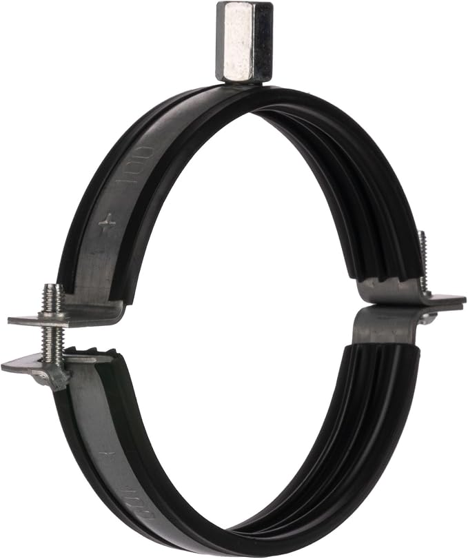 Pipe Clamp - Pipe Hanger for Ventilation Duct - Rubber Seal - M8/M10-4 Inch by LIRAST
