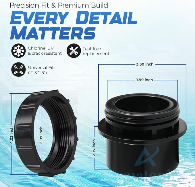 Black Pool Valve Adaptor Replacement 270100 Kit - Image 7