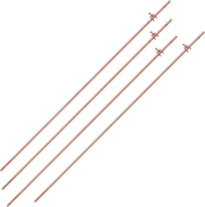 4 Foot Copper Grounding Rod, 3/8" Dia. Bonded Copper Ground Rod Equipped by GOUNENGNAIL