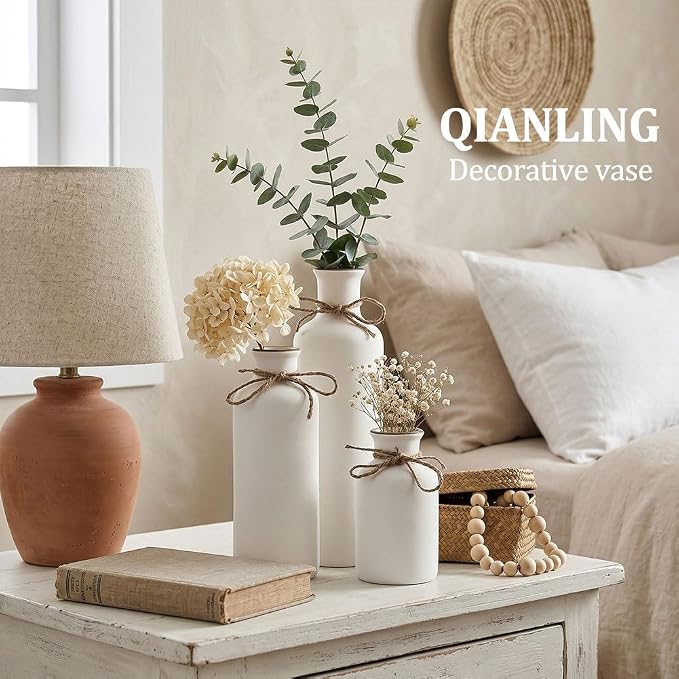White Ceramic Vase Set - Image 4