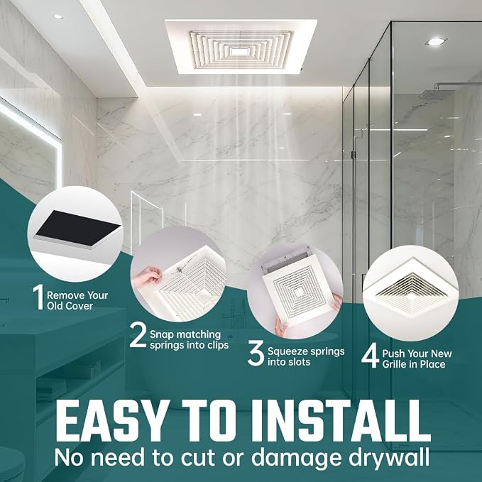 9.8" Bathroom Exhaust Fan Cover, Grille Replacement Parts - Image 3