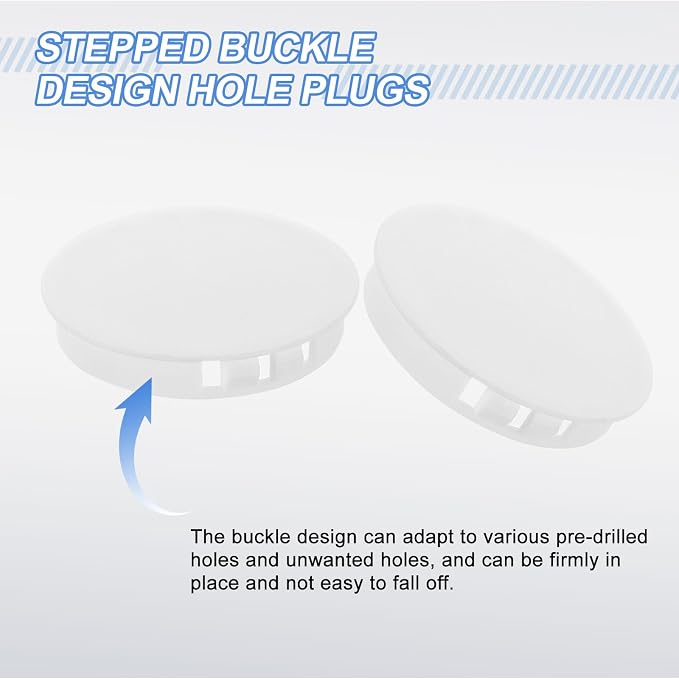uxcell 4Pcs Plastic Hole Plugs, 60mm Flush Type Panel Plugs, Round Snap - Image 3