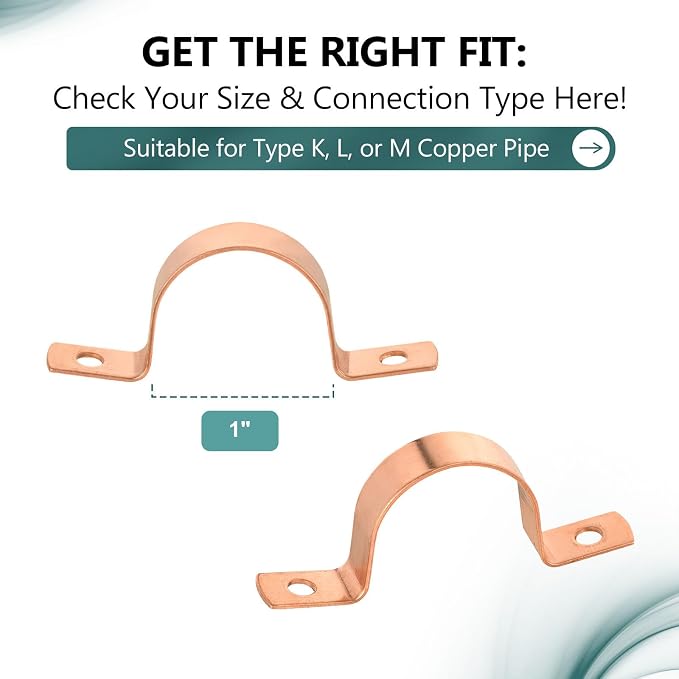100 Pack Niikappu Copper Pipe Strap Clamp Hanger - Image 2