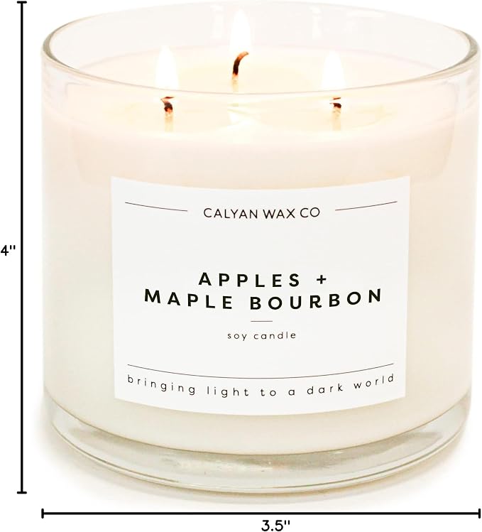 Apples & Maple Bourbon 3 Wick Scented Candle - Image 10
