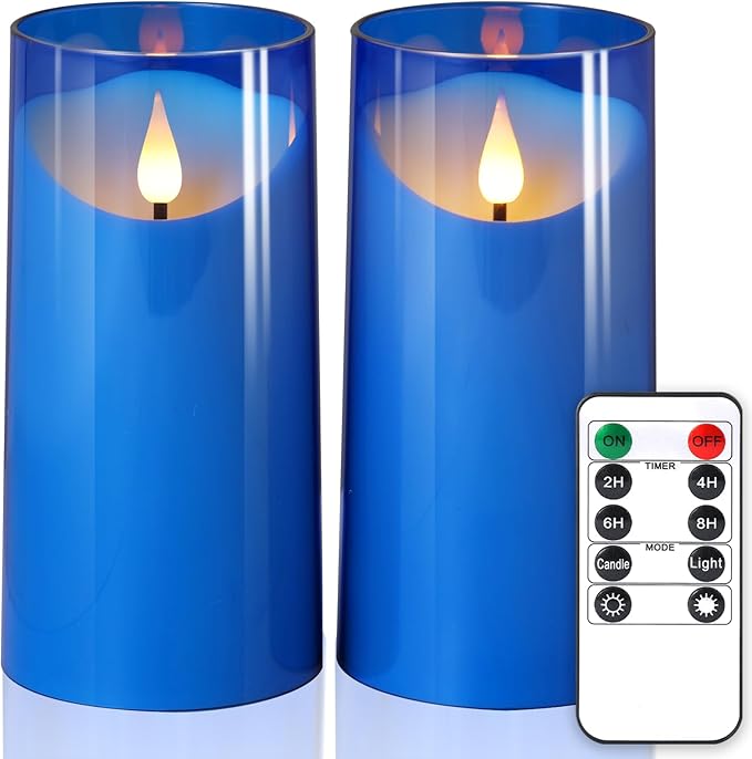 NURADA 3"x6"Flickering Flameless Candles: 3D Wick Acrylic Battery Operated LED by NURADA