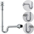 RANDOM Brass P Trap with Bathroom Sink Stopper Kit With Overflow, Chrome by RANDOM