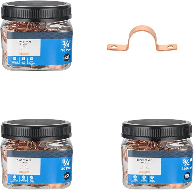 90 Pack Niikappu Copper Pipe Strap Clamp Hanger by Unknown