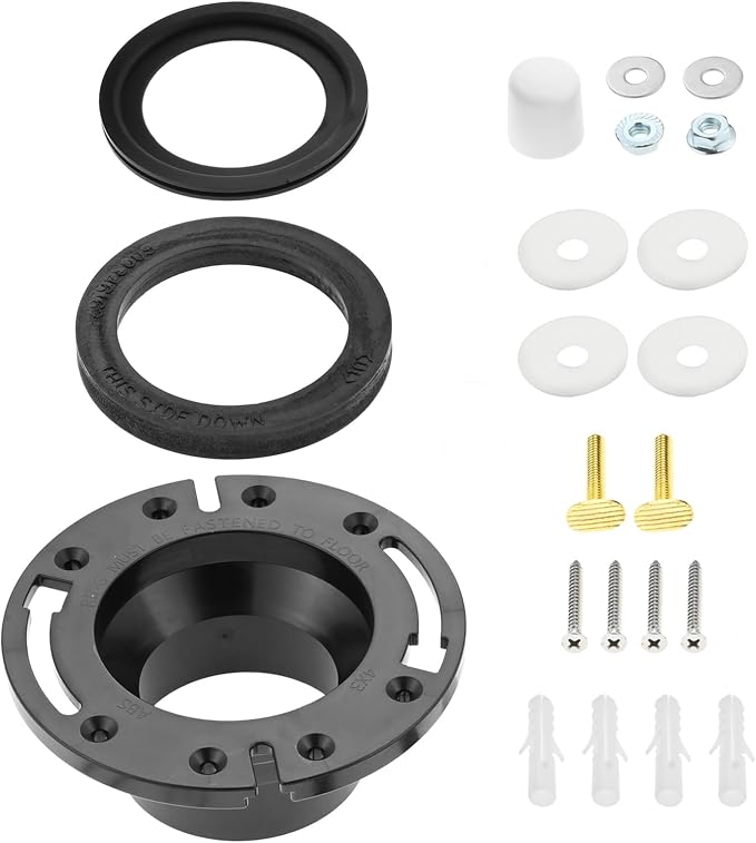 RV Toilet Seal and 3" Socket Floor Flange Kit, 3 in 1 Repair Kit by HZ-MONSTAR