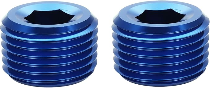 1/2 NPT Male Thread Allen Head Socket Pipe Plug Fitting Aluminum Blue - Image 2
