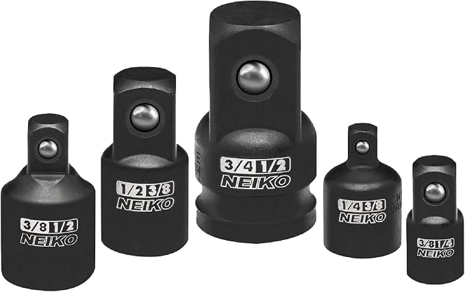 NEIKO 30249A 5 Piece Impact Socket Adapter Set, Standard SAE, 1/2" Cr-V Steel by NeikoTools