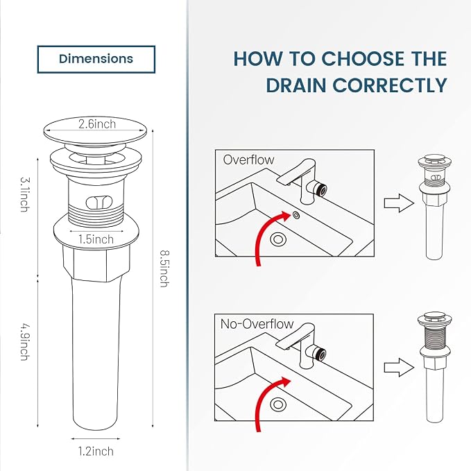 REGALMIX Antique Brass Pop Up Bathroom Vessel Sink Drain Stopper, Built-in - Image 7