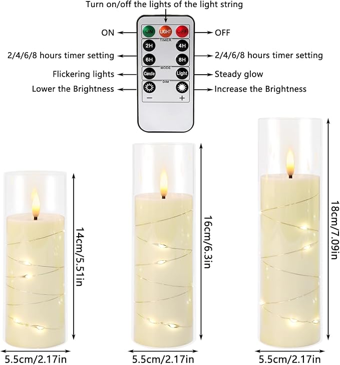 12 Pcs Ivory Colored Flickering Flameless Candles, Battery Powered | Equipped - Image 3