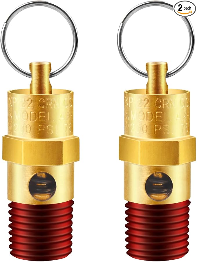 1/4'' NPT Male 200 PSI Air Compressor Pressure Relief Valve Brass | Safety by LSTOPGO