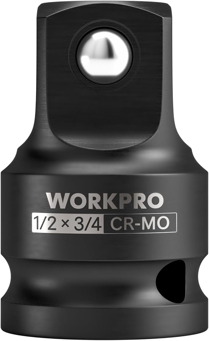 WORKPRO CR-MO 1/2F to 3/4M Impact Socket Adapter, Square Drive Reducer | CR-MO by WORKPRO