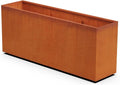 Large Rectangular Planters for Outdoor Plants 72x18x30 | Corten Steel Planter by Plantercraft