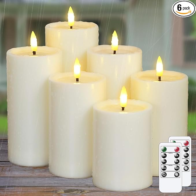 Outdoor 6pcs Flameless Waterproof Candles by Yeelida