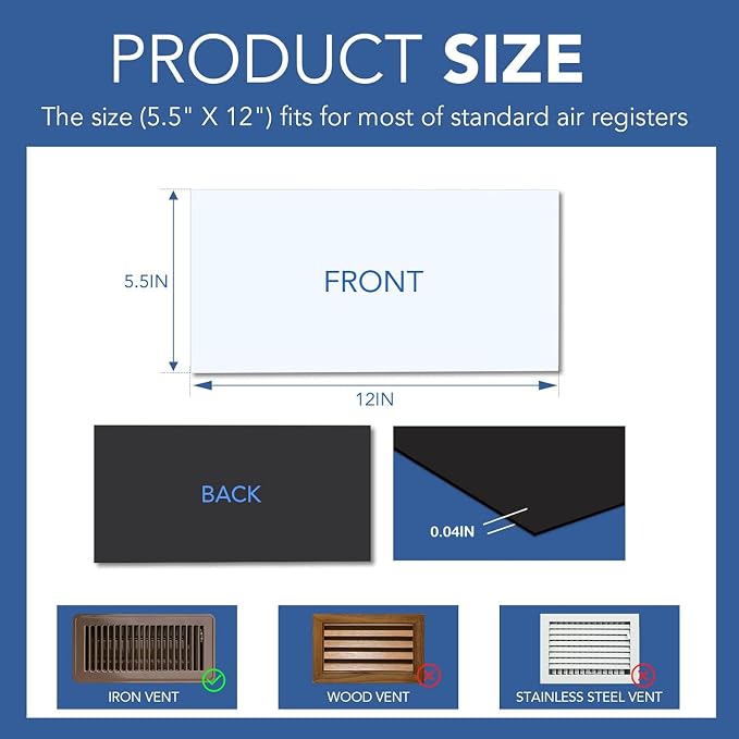 DIYMAG Magnetic Vent Covers-5.5" x 12", 4 Pack Vents Cover - Image 2