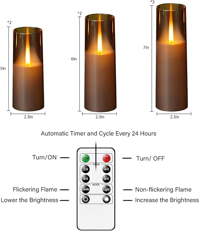 kakoya Flameless LED Candles Upgraded Realistic Flickering Flame, LED Pillar - Image 5