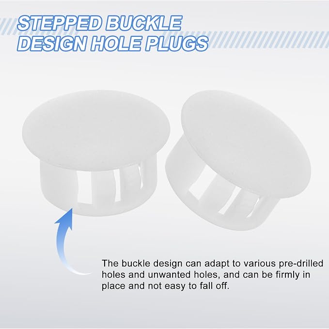 uxcell 4Pcs Plastic Hole Plugs, 16mm Flush Type Panel Plugs, Round Snap - Image 3