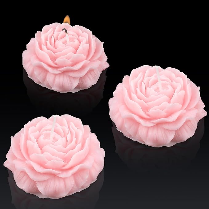 Roowest 3 Pcs Rose Flower Shaped Candles Soy Wax Handmade, Decorative by Roowest