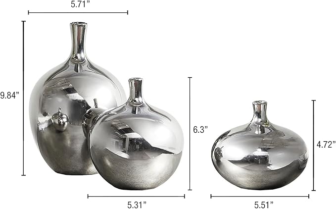 Madison Park Signature Ansen Ceramic Handmade Vase Set Home Décor - Image 3