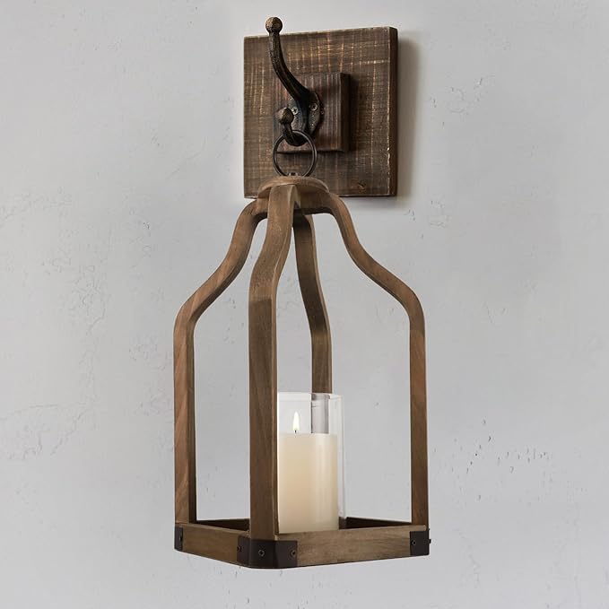 Rustic Wood Lantern Candle Holder - Image 6